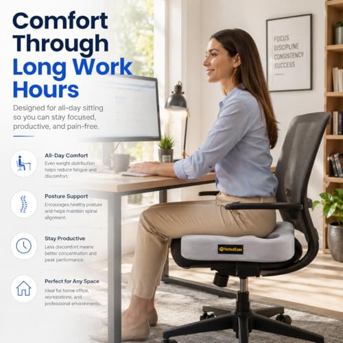 Image of Ultimate Pro Coccyx Cushion for Tailbone Pain | Tail Bone Pain Relief Cushion | High Density Hi-Per Foam Ergonomic Seat Cushion for Sciatica,Hip Support | Contoured Office & Home Chair