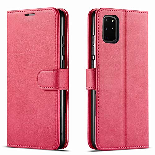 STARSHOP Compatible for Galaxy A71 5G Case, Samsung Galaxy A71 5G Case, with [Tempered Glass Screen Protector Included] PU Leather Wallet Shockproof Cover Kickstand W/Pocket Slots Magnet Closure-Pink