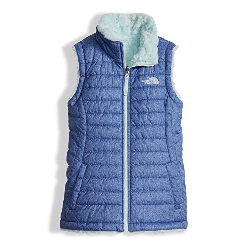 The North Face Girl's Reversible Mossbud Swirl Vest - Bright Navy Denim Print - XL (Past Season)