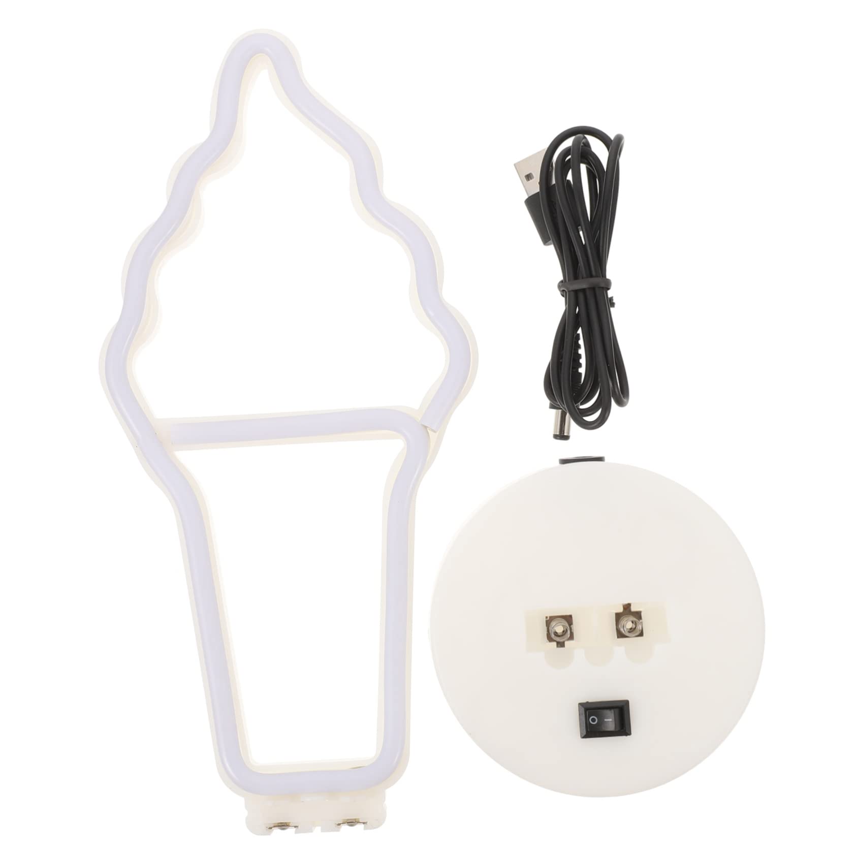 4 Piezas de Luz de Noche Vertical, Lámpara de Mesa, Letrero de Neón de Cono de Helado, Letrero de Neón de Helado Led, Letreros de Pared de Neón, Letrero de Lámpara de Neón, Luz de Noche para