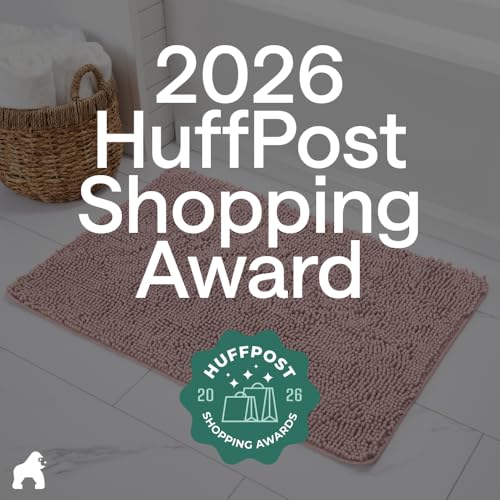 Image of GORILLA GRIP Bath Rug Mat, Thick Soft Absorbent Chenille, Quick Dry Microfiber Mats, Rubber Backing Washable Shower Floor Rugs, US Designed Bathroom Bathmat Home Decor Accessories, 24x17 Dusty Rose
