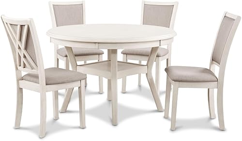 New Classic Furniture Amy - Juego de mesa de comedor de 5 piezas, color beige y marrón Beige y marrón,marrón (Brown Cherry),Gris,marrón