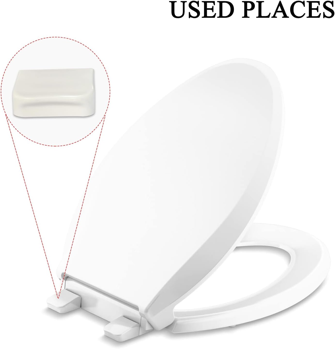 6 Packs Toilet Seat Hinge Cover Caps Compatible with Kohler 7315/7316 Toilet Seat Replacement Parts