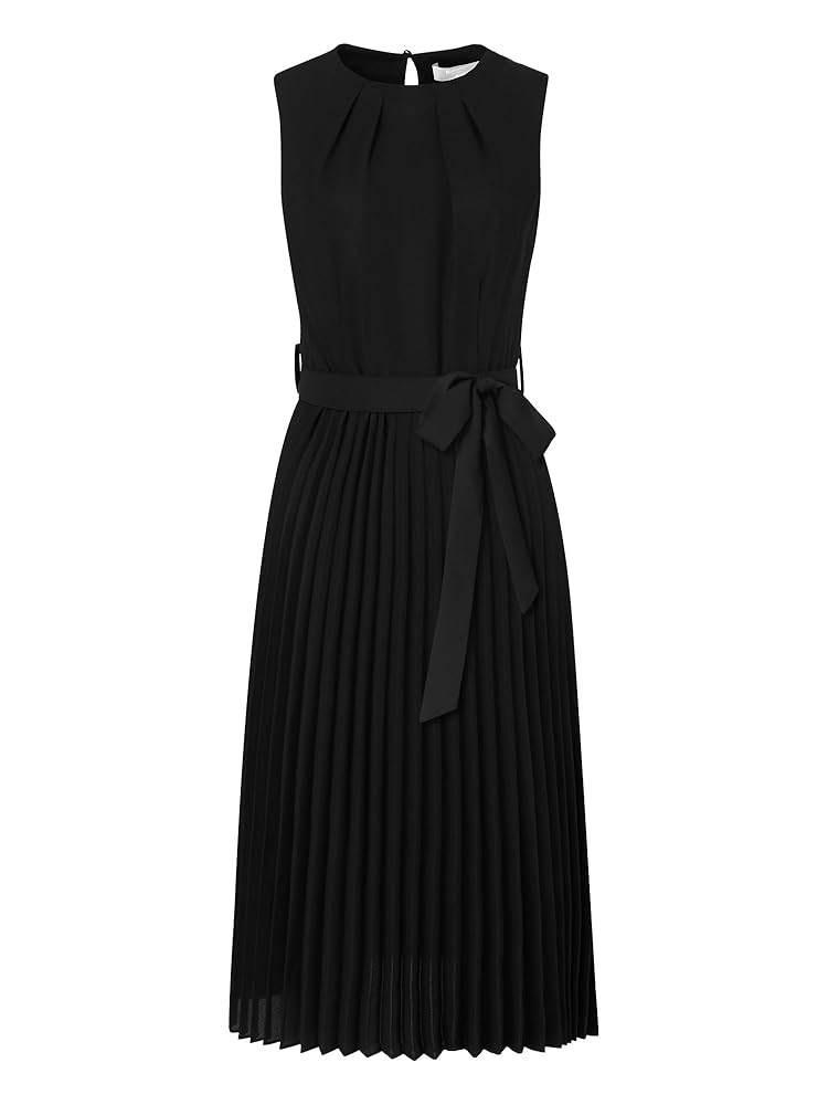 Hobemty Women's 2024 Summer Sleeveless Dress Tie Waist A