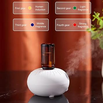 Waterless Diffuser,USB Rechargeable Waterless Essential Oil Diffuser,4 Modes Oil Diffuser,Waterless Nebulizing Diffusers for Essential Oils Large Room,Super Quiet for Living Room Office Car (White)