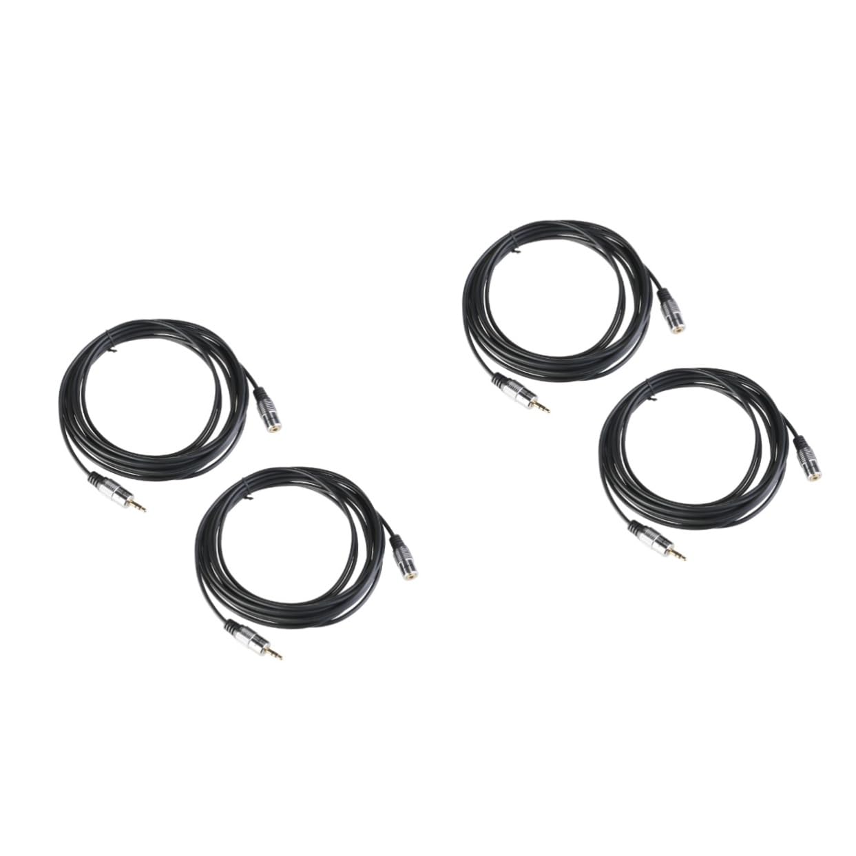 OSALADI 4pezzi Cavo Audio Stereo Maschio Femmina Alluminio Da Estensione Cuffie Per Compatibilità Metri Ottima Qualità Del Suono e Bassa Perdita Di Segnale Nero