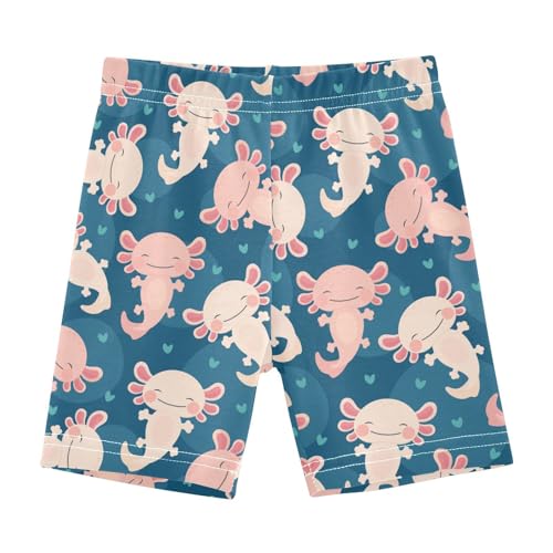 JHKKU Girls Cute Axolotl Shorts Cotton Cartwheel Bike Kids Biker Under Dress Dance Short Girl Clothes 4T