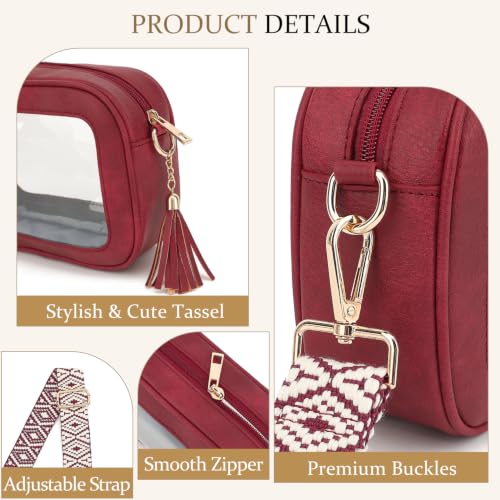 Image of LOXOMU Clear Crossbody Bag Stadium Approved - Waterproof Clear Purses for Women Stadium Bag with Adjustable Guitar Strap