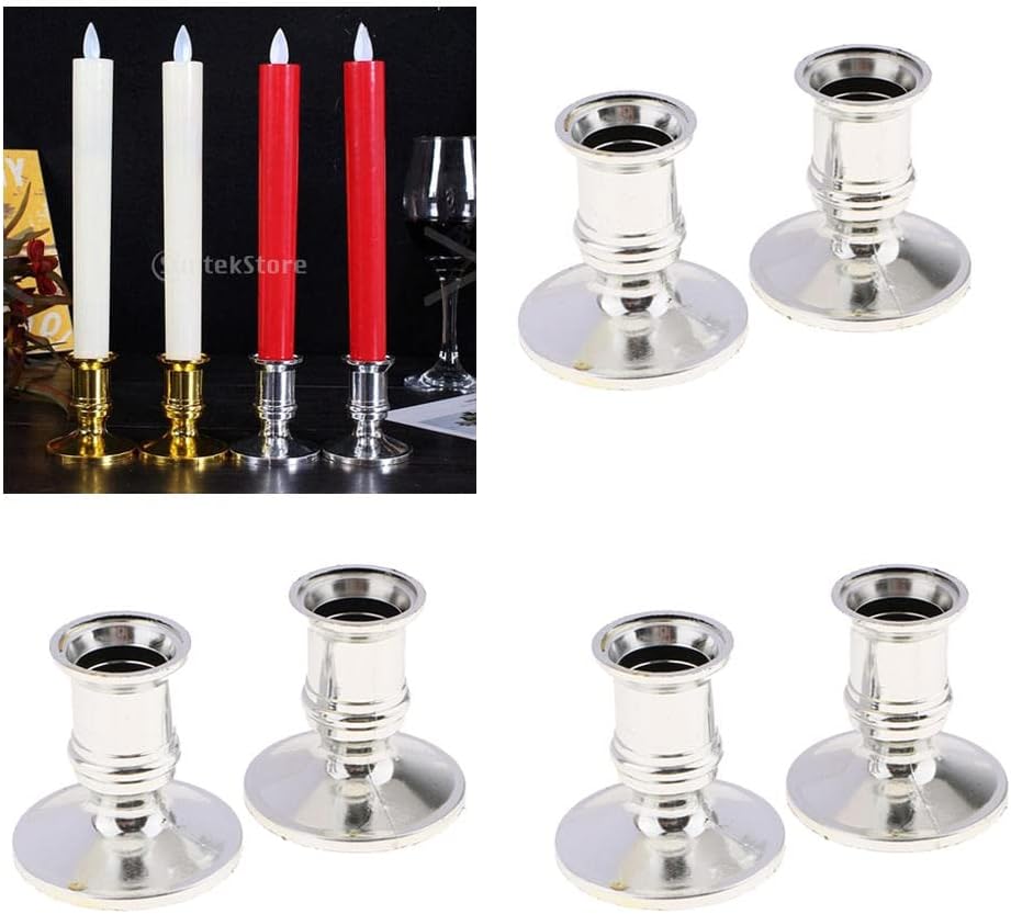 6pcs Candle Base Holder Pub Candlestick Stand for Electronic Candles Holders,Candle-Holder
