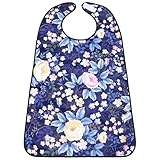 Hoement Bavoir Imperméable Réutilisable pour Adulte, Serviette à Salive Bleu Foncé, Tablier Cuisine Lavable, Protection les Taches pour Personnes Âgées, Aides à L'alimentation