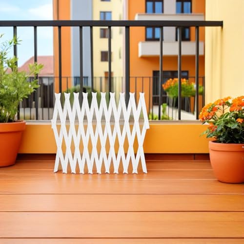 Clôture murale stable et décorative en bois blanc pour terrasse - 7