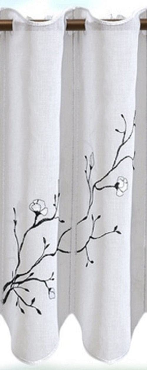 Sun World Scheibengardinen nach Maß „Melilla“, Bistrogardine, Kurzgardinen modern, Küchengardinen, Maßanfertigung (Breite: 272cm x Höhe: 47cm)