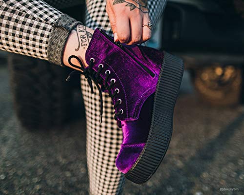 T.U.K Velvet Viva Mondo Boots for Women, Fashion Lace Up Platform Combat Boots2