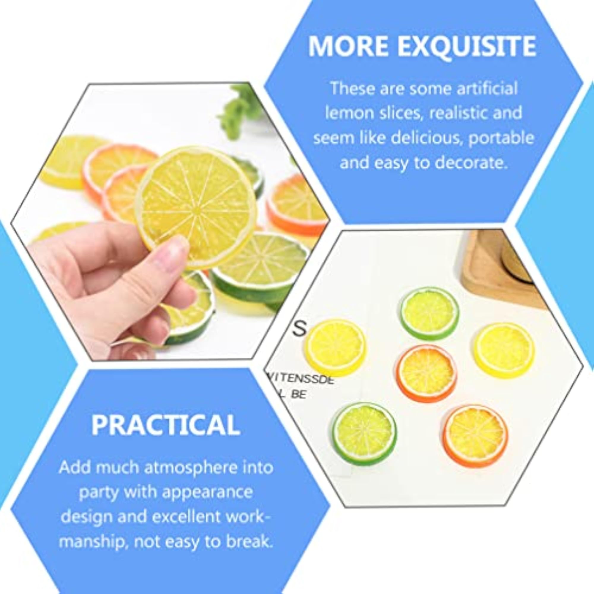 30pcs Fake Lemon Slices Artificial Simulation for Decor