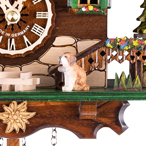 Cuckoo Palace 144 QM Cuckoo-Palace Saint Bernhard Chalet Cuckoo Clock Quartz Movement Height 32 Cm thumb #4