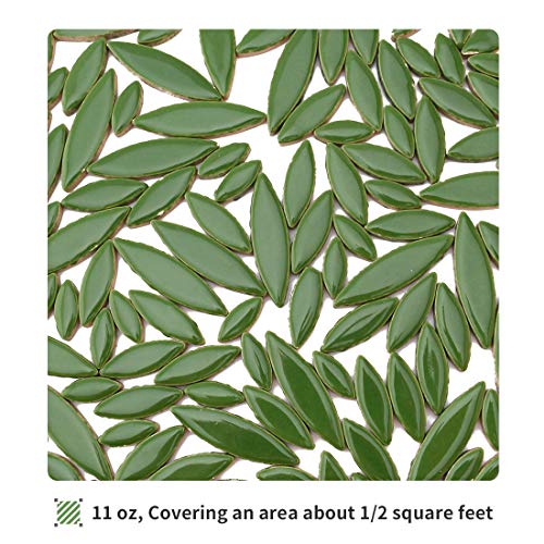 Youway Style Green Mosaic Tiles For Crafts, Ceramic Mosaic Tiles For Crafts Bulk,312G Petal Shaped Mosaic Making Supplies For Christmas Ornaments Gift Ideas,Snow Flake Mosaic Kit,Spring Garden #TOP4