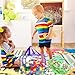6 Colors Large Toy Storage Bags with Labels, Reusable Clear PVC Board Game Storage, Travel Waterproof Organizer Bags with Zipper for Building Blocks, Puzzle, Kids Books(3 large & 3 Extra Large)