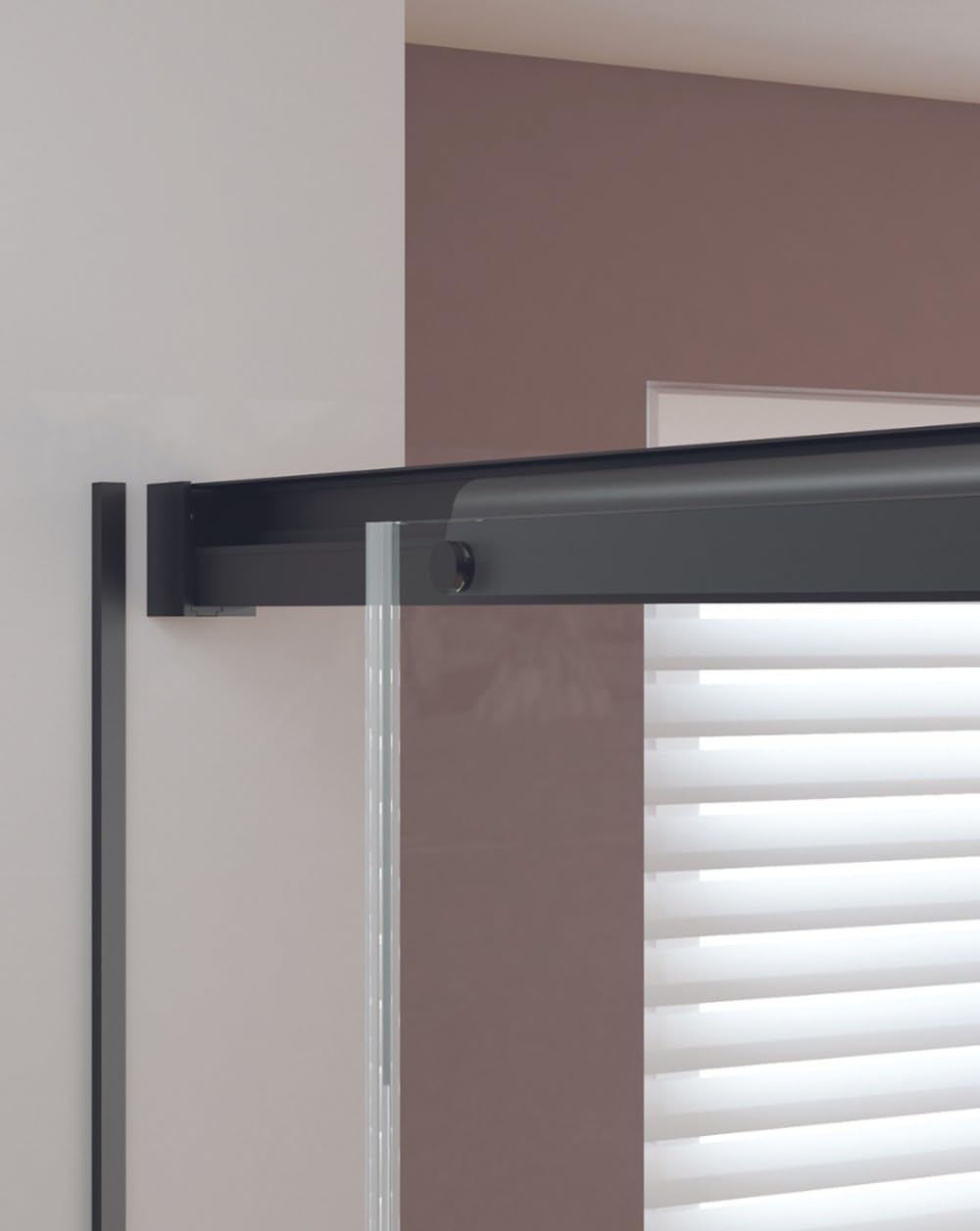 Mampara de Ducha Frontal Corredera 3 Hojas | 2 Puertas Correderas + 1 Fijo | Cristal Templado 6mm Antical | 195cm Altura | Perfil Negro Mate 105 cm (Adaptable 100,1-105cm)