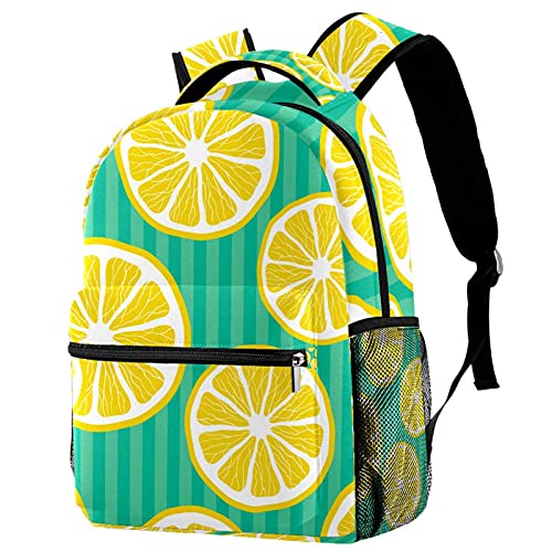 Sac à dos décontracté femme motif citron pastèque grand format multicolore