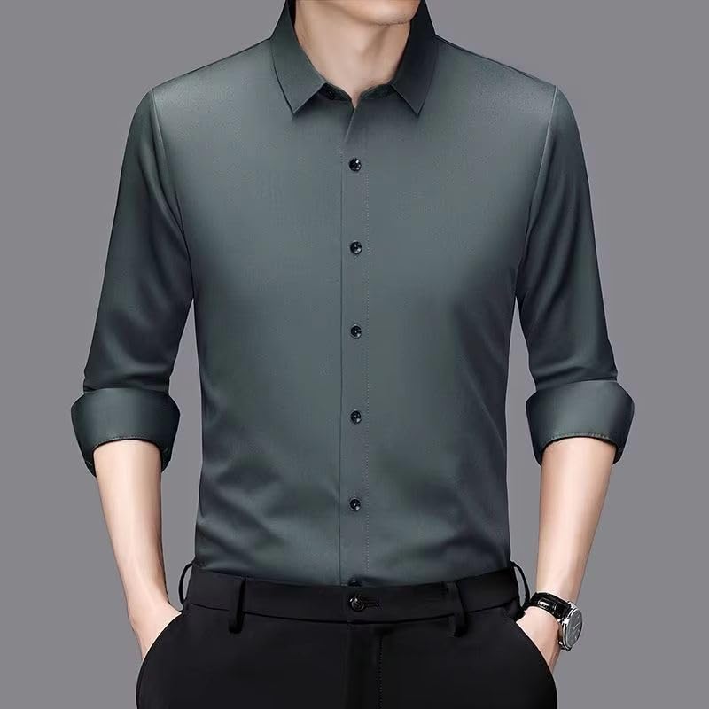 Button Up Cardigan Long Sleeve Turn-Down Collar Solid Color Men's Clothing Formal Casual Spring Autumn Tops3