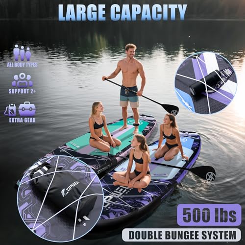 Image of UPWELL 11'6 inchx35 inch Extra Wide Inflatable Paddle Board, Stand Up Paddle Board for Youth & Adults, Stable Design, Premium SUP Accessories, 120L Backpack, 10L Dry Bag, Paddle, Leash, Hand Pump, US Fins