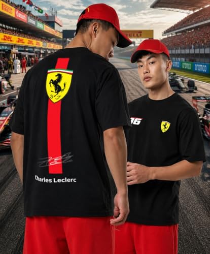 Image of Khakey Men's F1 Racing Graphic Printed Black T-Shirt | Formula 1 Back Print Drop Shoulder Tee | Motorsports Car Print Tshirt for Men & Women | Cotton Streetwear Tee's | Unisex Fit