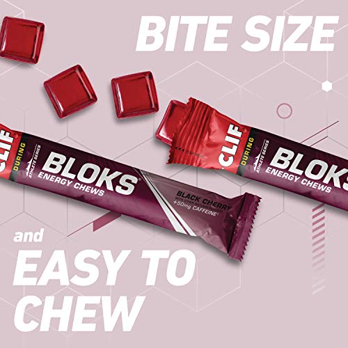 image for Clif Bar CLIF BLOKS Energy Chews - Black Cherry with 50mg Caffeine - N
