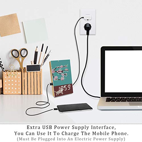 Lyetny Cat Chasing Butterflies Home Automatically Brightness Dimmer Clock Led Alarm Clocks #TOP2