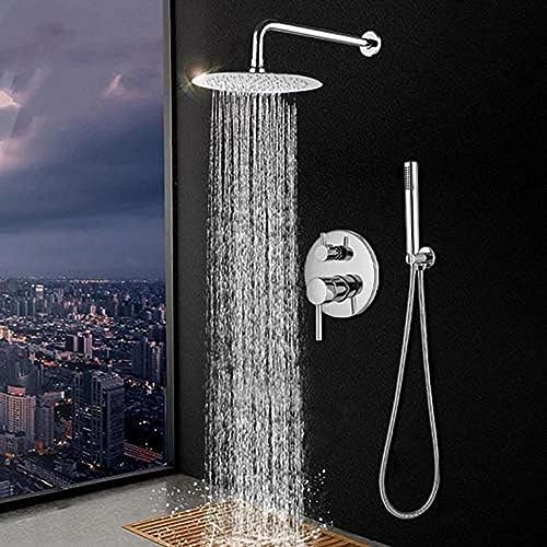 Système de douche à effet de pluie à LED avec mitigeur chaud froid pour rénovation de baignoire