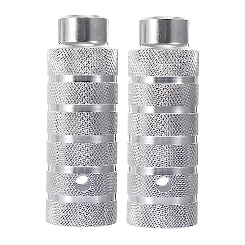 BRIGHTFUFU Bicycles Rear Pedal Pegs Pedal Cylinder Shape Carved Grooves Durable and Easy to Install