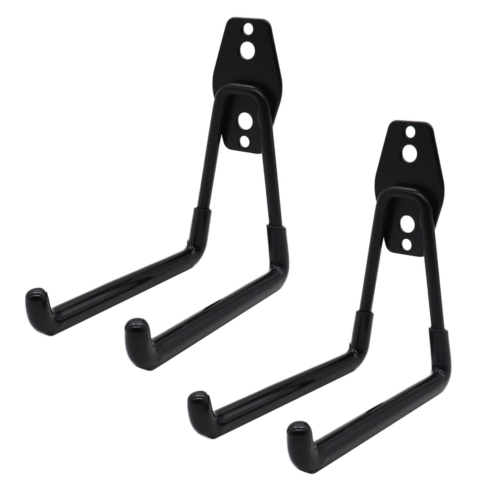 SHIBOHAN - Paquete de 2 ganchos de garaje de acero resistente, ganchos de almacenamiento para garaje, ganchos para colgar en la pared, ganchos de utilidad en forma de U, color negro