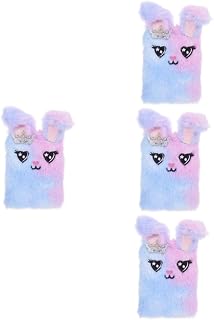 Milisten 4 Piezas Cuaderno De Peluche Libreta Esponjosa Computadora Portátil Adolescente Dibujos Animados Lindo Estacionario Cosas Para Chicas Libro Diario De Niña Conejito Papel Marrón