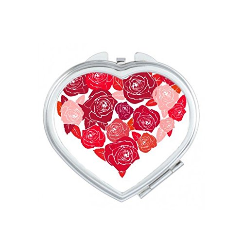 Miroir de poche Saint-Valentin avec motif cœur rose pour retouches