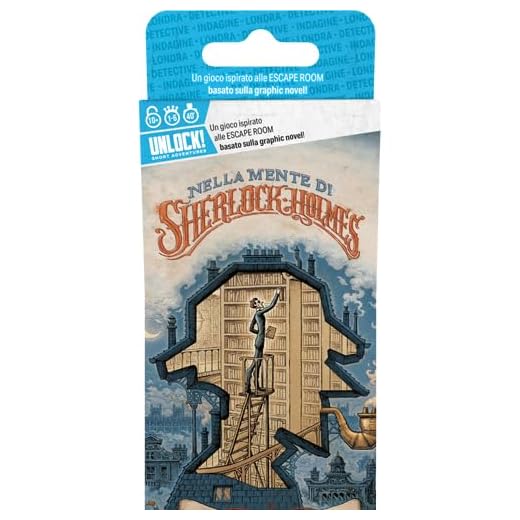 Asmodee Unlock! Short Adventures - Nella Mente di Sherlock Holmes, Gioco da Tavolo di Enigmi, 10+ Anni, 1-6 Giocatori, Edizione in Italiano