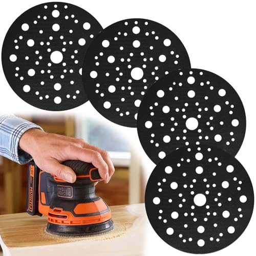 Eclove Pack 4 Almohadillas de Interfaz Ø150 mm 70 Agujeros, Protectores de Platos con Cierre de Velcro para Lijadoras Orbitales Aleatorias, Almohadillas de Respaldo para Protección de Lijado y Pulido