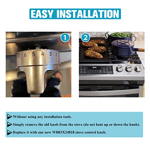 Wb03X24818 Stove Knobs Replacements Compatible With Ge Range Oven Gas Stove Knobs, Replace Part # 4363588 Ap5989029 Ps11729081 Eap11729081 Model Specific Not Universal - 5 Pack, 1 Years Warranty #TOP4