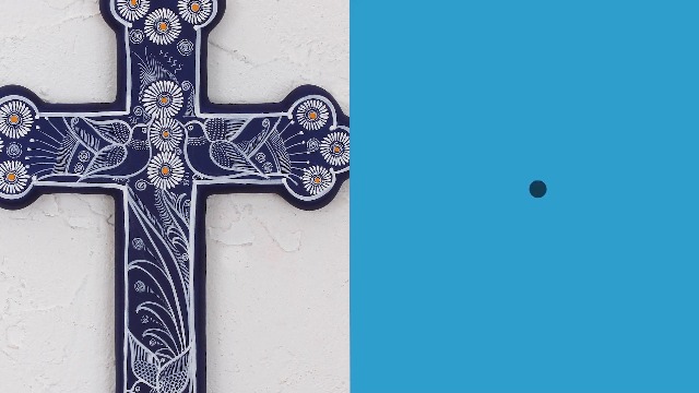 Amazon.com: NOVICA Artisan Handmade Ceramic Wall Cross Blue with