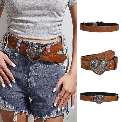 Fashion Hot Girls Carved Heart Buckle Waist Strap Brown Color Belt Adjustable Coat Dress Ladies Waist Belt2