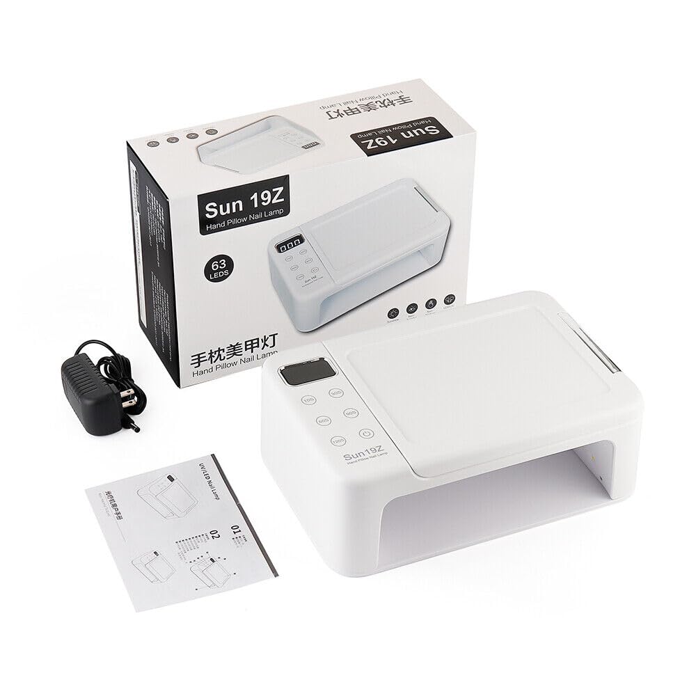 SUN 19Z lampada per unghie Uv 350W 63pcs lampada a LED perline asciuga unghie lampada per unghie a doppia mano con cuscino per poggiamano
