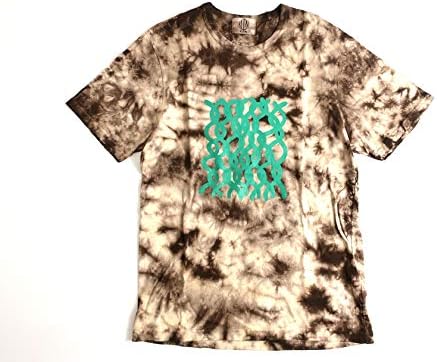 Amazon クオン タイダイ ムラ染 ラバープリント Tシャツ ブラウン L Tシャツ カットソー 通販