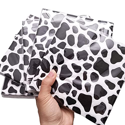 60 Pcs Cow Print Napkins Cow Napkins For Party Paper Cowboy Napkins Farm Animal Party Napkins For Western Cowgirl Baby Shower Cow Themed Birthday Party Supplies #TOP2