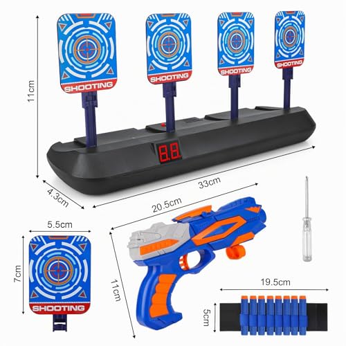 Zielscheibe für Nerf mit Gun, Spielzeug Pistole Kinder Ziele Elektronische Digitale mit Dart Kinderspielzeug ab 3 4 5 6 7 8 9 10 Jahr Schieß Spiele Geburtstag Geschenk Junge Teenager Blaster Toy