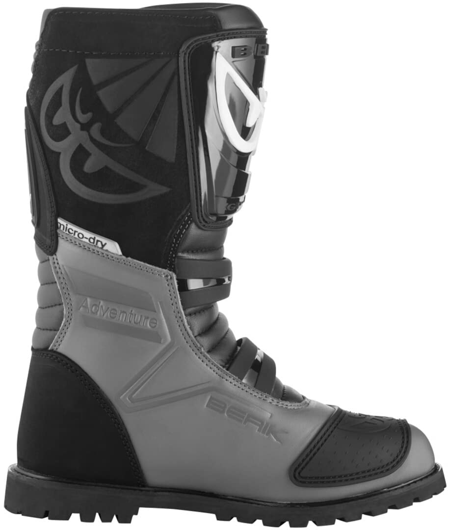 Berik All Terrain Adventure Motorradstiefel, schwarz/grau, 43 | Atmungsaktiv