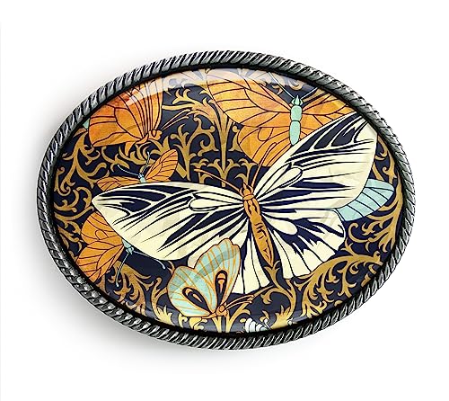 Butterfly Belt Buckle - Vintage Nature Pattern Artwork Handmade Artisan Buckle