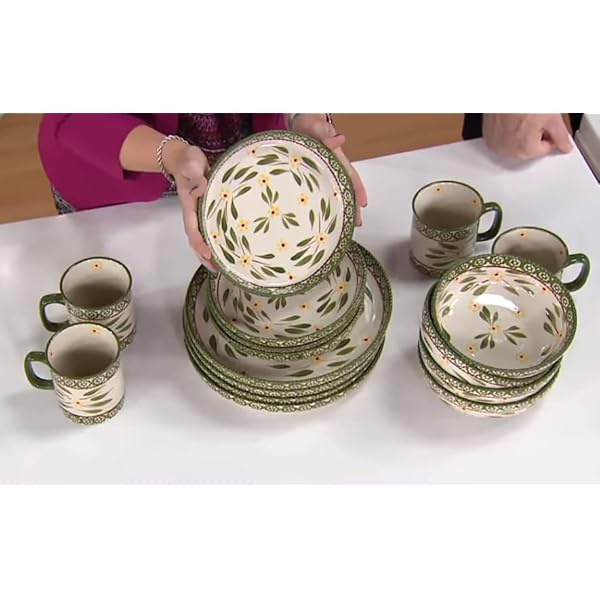 Temptations Ovenware 16Pc Deep Dish Dinnerware Set (Round, Old World