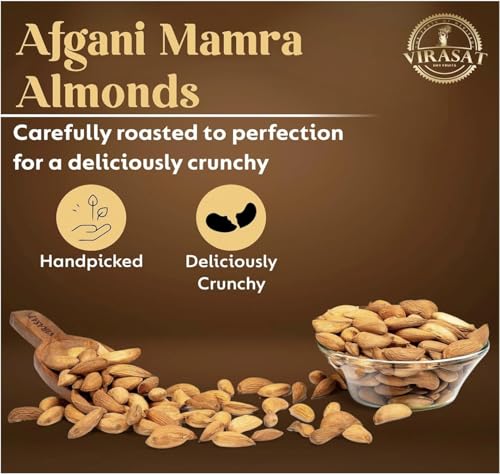 Image of Mamra Almond Premium (Grade A++ Mamra) Mamra Badam Almond Giri | Naturally Grown Unpolished High Oil Content | Authentic Luxury Dry Fruits (750gm (3 Pack of 250 Gram))
