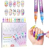 12 Colors 3D Nail Polish Art Pens Set,DIY 0.5mm Tip Acrylic Nail Polish Markers for Drawing Painting Beginners Liner Nail Art Pens for Painting Nails