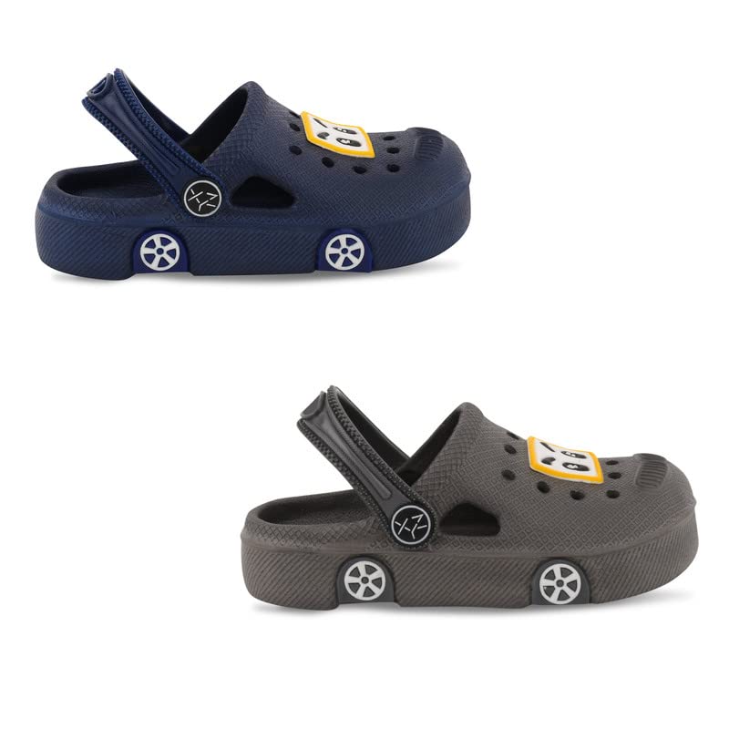 Image of SMARTOTS Pack of 2 Car Design Kids Clogs for Daily Use, Kids Eva Sandals for Boys and Girls with Adjustable Sling Back Strap