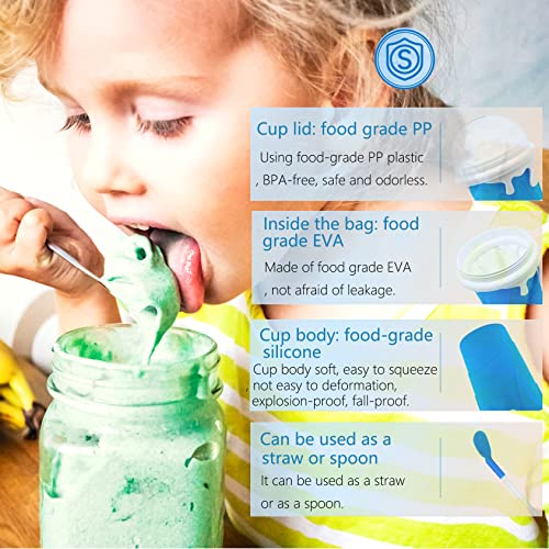 Foto von 2 Stück Slushy Maker,500ml Slush Becher,Slushy Squeeze Cup,Magic Slush eis Maschine Hausgemachte eisformen,Slushie Maker, Slush Becher Silikon Cup,Milchshake, Leckeres Slush Eis