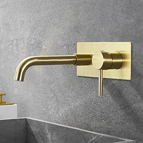 Robinet de lavabo mural cascade or pour rafraîchir votre routine
